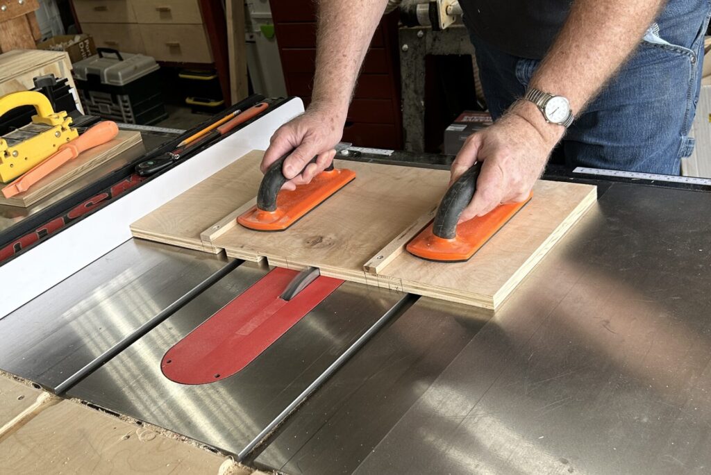 Cutting dadoes for T-track in the base