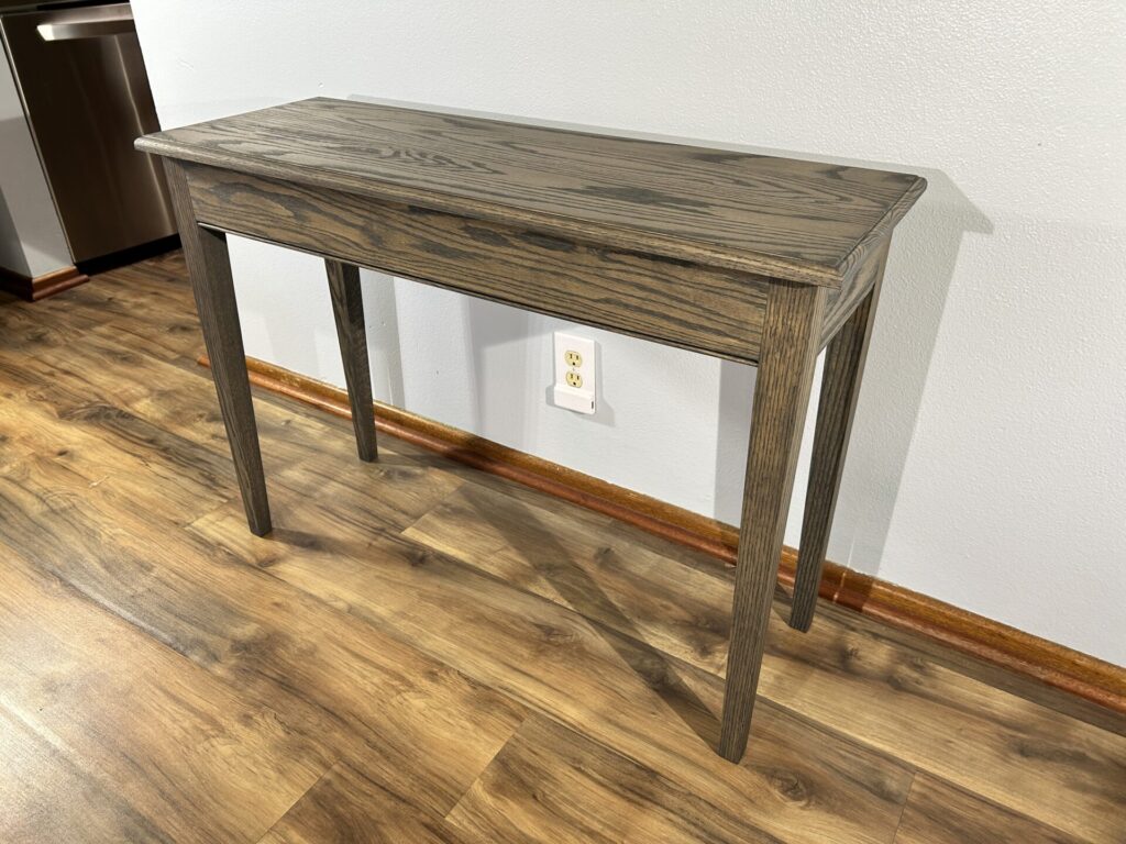 Hall table with tapered legs